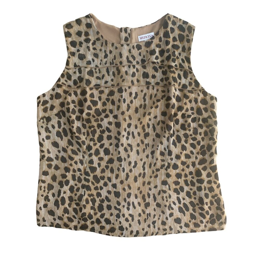 Merona Womens Sleeveless Leopard Print Top Blouse Size XXL - Picture 7 of 11